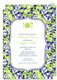 Blue Floral on Green Invitations Image 3 of 7